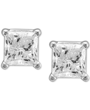 Diamond Princess Stud Earrings (1/2 ct tw) in 14k White Gold