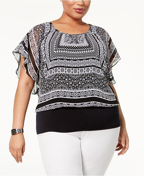women's plus size shirts with a banded bottom