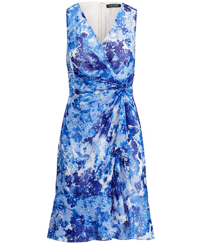 Lauren Ralph Lauren Printed Georgette Dress - Macy's