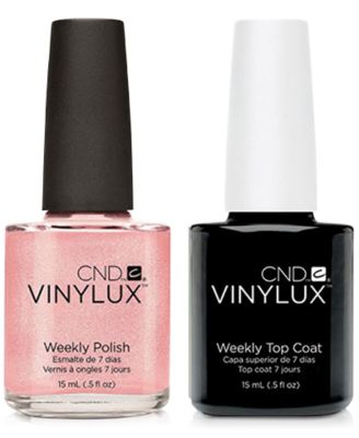 CND - Creative Nail Design Vinylux Grapefruit Sparkle Nail Polish & Top Coat (Two Items), 0.5-oz.