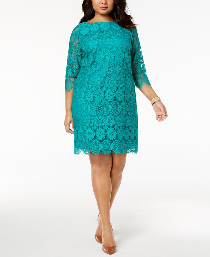 Jessica Howard Plus Size 34 Sleeve Lace Dress Macys 