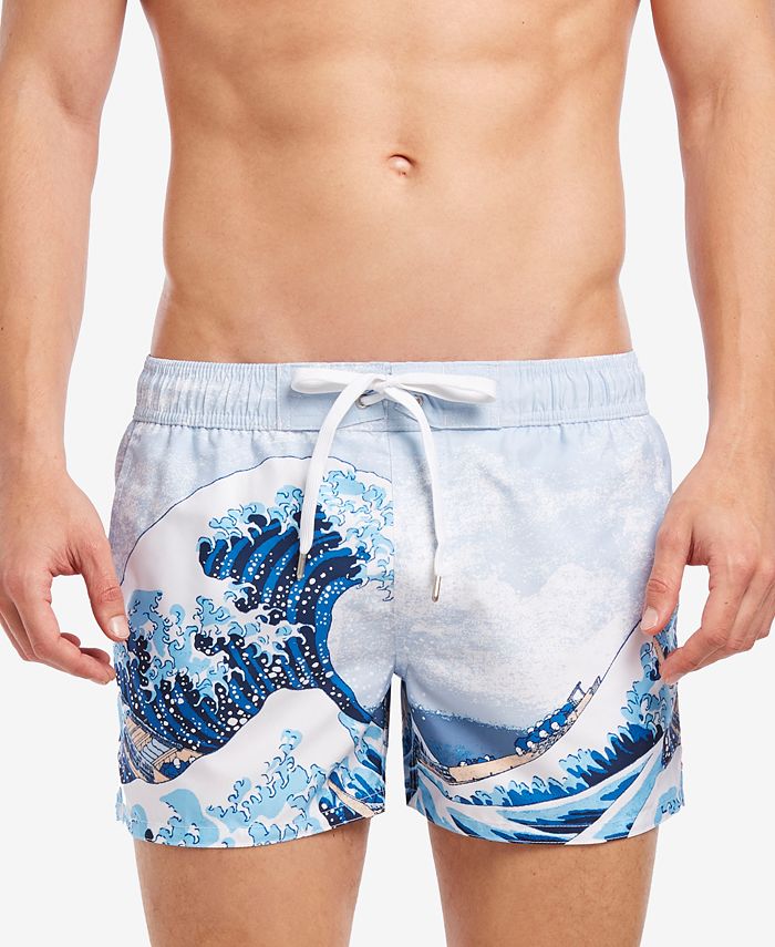 Lacoste Men's Signature Print Light 6 Swim Trunks - Macy's