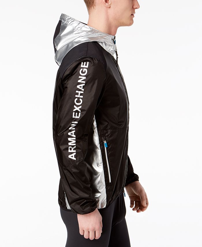 AX Armani Exchange Men's Metallic Hooded Windbreaker Macy's