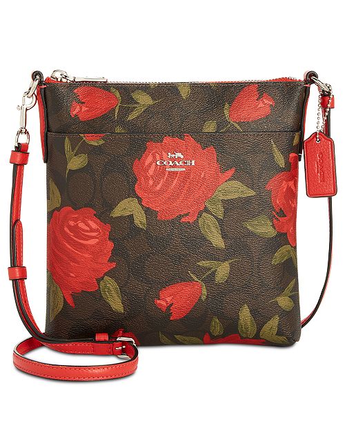 COACH Camo Rose Signature Crossbody & Reviews - Handbags & Accessories - Macy&#39;s