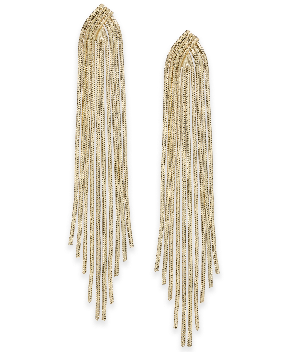 Shop Inc International Concepts Gold-tone Snake Chain Multi-row Statement Earrings, Created For Macy's