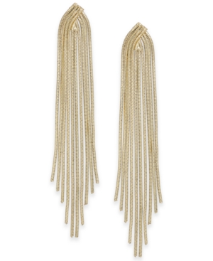 image of Thalia Sodi Gold-Tone Snake Chain Fringe Drop Earrings, Created for Macy-s