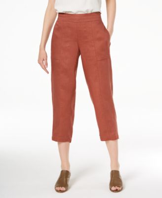 linen crop pants