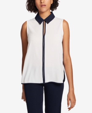 TOMMY HILFIGER COLORBLOCKED COLLARED SHELL