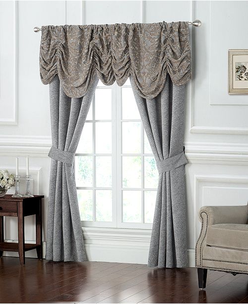Waterford Carrick Ruched 18" x 55" Damask Window Valance & Reviews Curtains & Drapes Macy's