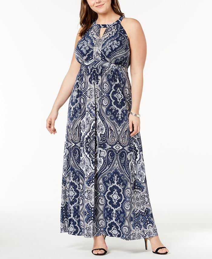 Inc International Concepts I N C Plus Size Beaded Maxi Dress Created