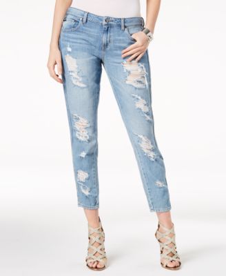 GUESS - Ripped Cotton Tomboy-Fit Jeans
