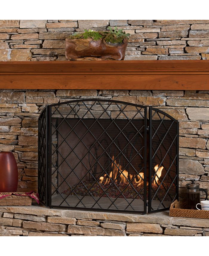 Noble House Three Panel 29'' Fireplace Screen Macy's