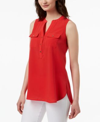 macys petite sleeveless tops