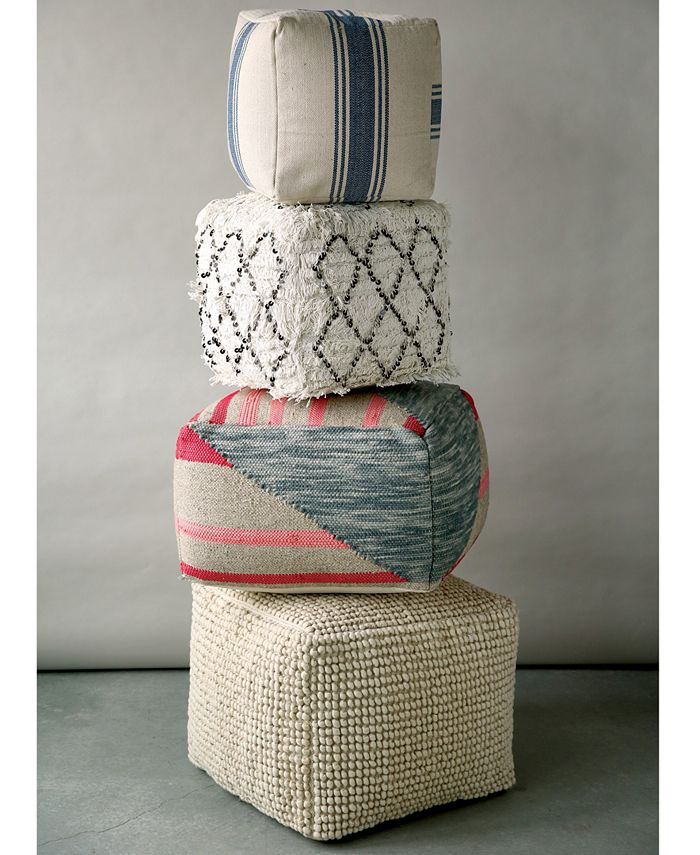 Bloomingville Moroccan Wedding Quilt Pouf with Sequins & Fringe Macy's