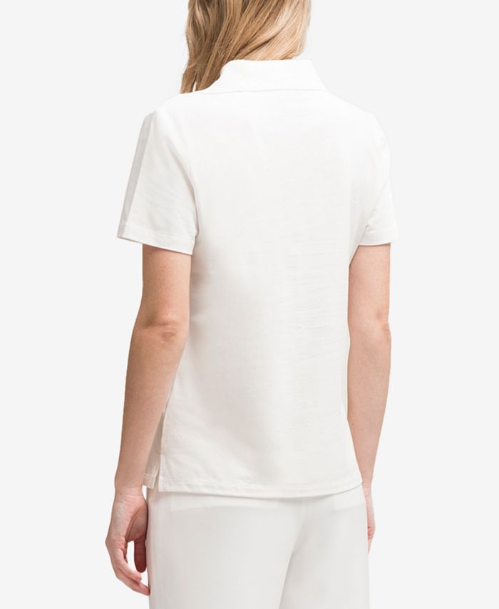 DKNY Short-Sleeve Ribbed-Collar Polo, Created for Macy's - Macy's