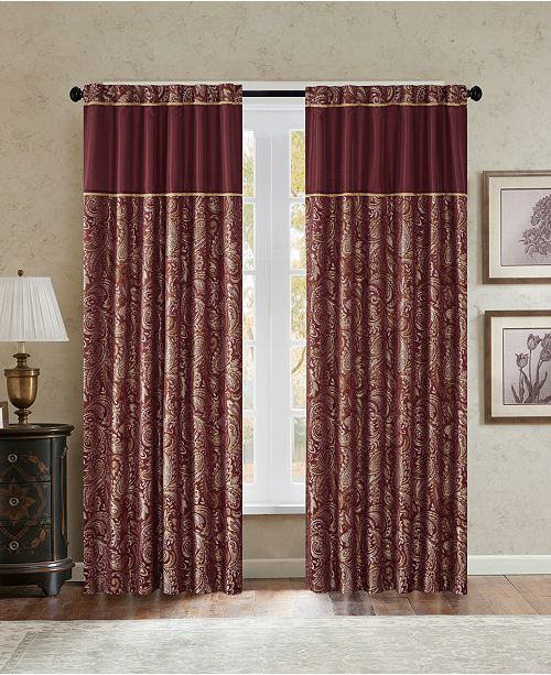Madison Park Aubrey 50 X 84 Paisley Jacquard Faux Silk Rod