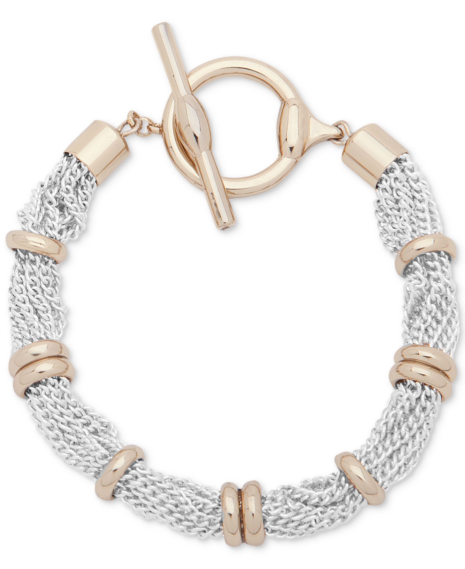 Two-Tone Multi-Row Toggle Bracelet