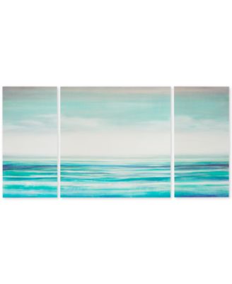 Madison Park - Teal Tides 3-Pc. Gel-Coated Canvas Print Set