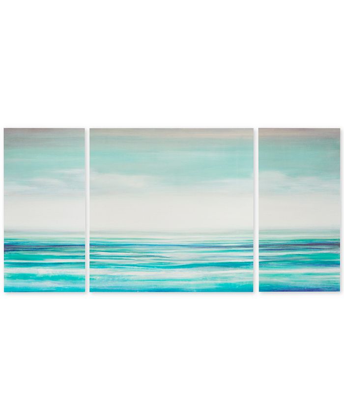 Madison Park - Teal Tides 3-Pc. Gel-Coated Canvas Print Set