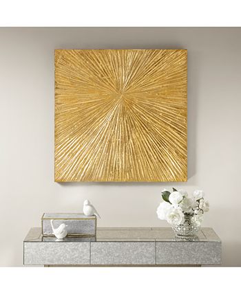 Madison Park Signature - Sunburst Gold-Tone Resin Dimensional Deco Box Wall Art