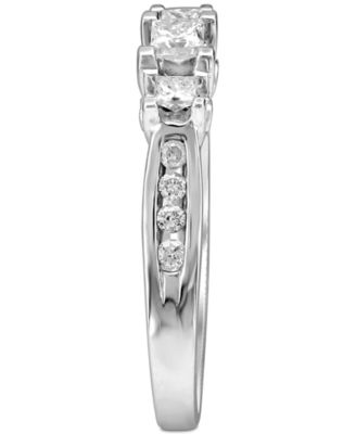 Macy's Diamond Princess Trio Engagement Ring (1/2 ct. t.w.) in 14k ...