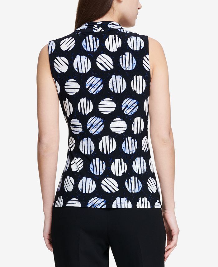 DKNY Printed Side-Ruched Shell, Created for Macy's - Macy's