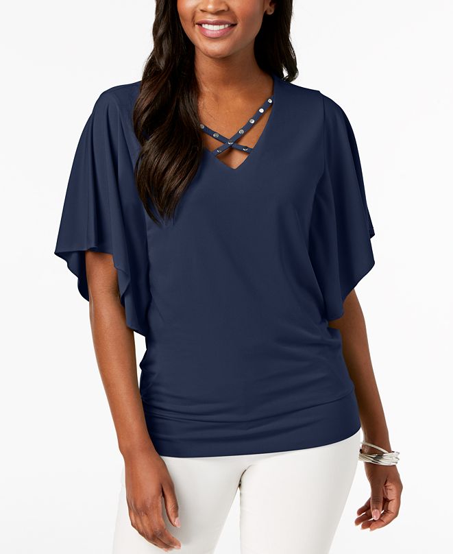 JM Collection Strappy ButterflySleeve Top, Created for Macy's