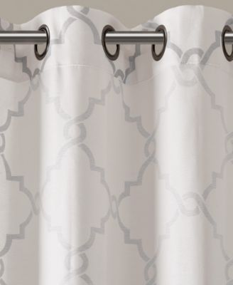 Saratoga Fretwork Print Grommet Top Window Curtain Panel, 50"W x 84"L