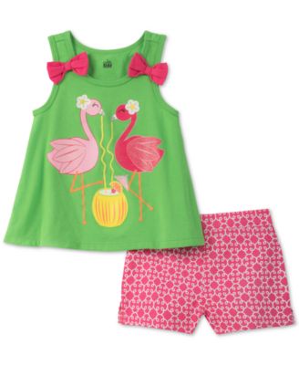 Kids Headquarters - 2-Pc. Flamingo Top & Shorts Set, Baby Girls
