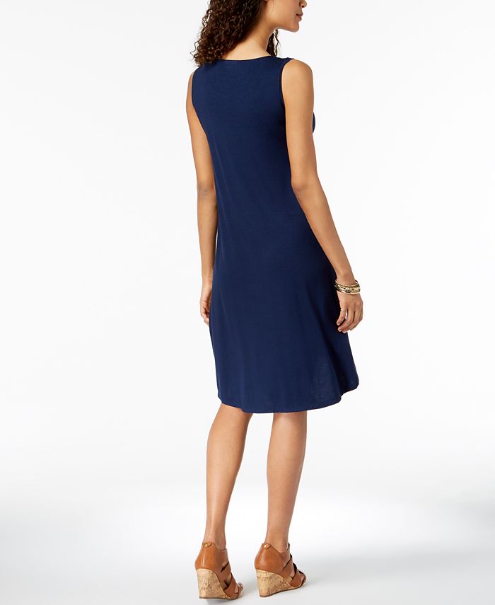 Style & Co Petite Embroidered High-Low Dress, Created for Macy's - Macy's