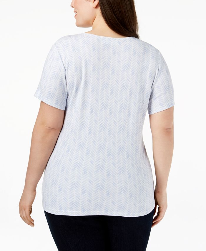 Karen Scott Plus Size Flip-Flop Graphic T-Shirt, Created for Macy's ...