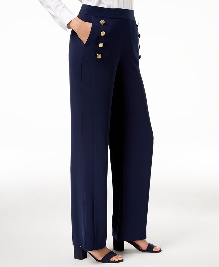 DKNY Wide-Leg Sailor Pants, Created for Macy's - Macy's