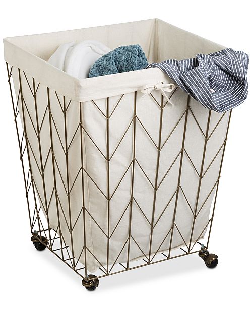 Honey Can Do Coastal Collection Decorative Rolling Hamper