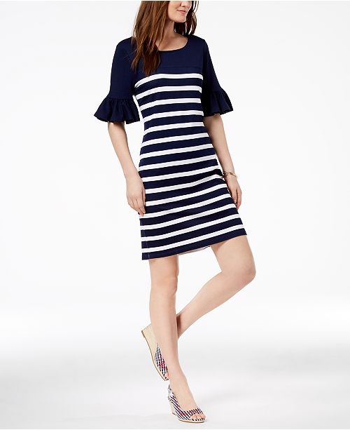 Charter Club RuffleSleeve Shift Dress, Created for Macy's & Reviews