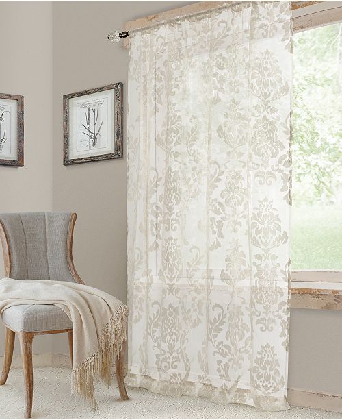 Elrene Valentina 52 X 84 Sheer Jacquard Rod Pocket Curtain Panel