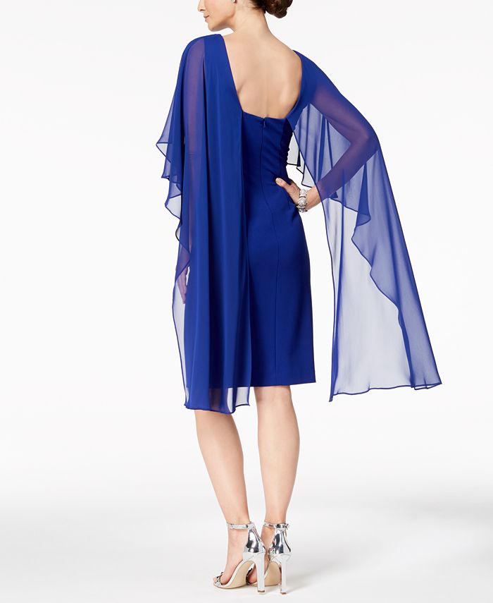 Calvin Klein Women's Beaded Chiffon Cape Navy Size Large