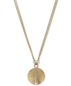 image of Robert Lee Morris Soho Two-Tone Wire-Wrapped Pendant Necklace, 17