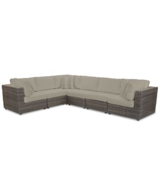 Furniture - Viewport Outdoor 6-Pc. Modular Seating Set (3 Corner Units and 3 Armless Units) with Sunbrella&reg; Cushions