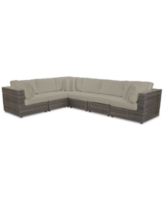 Closeout! Viewport Outdoor 6-Pc. Modular Seating Set (3 Corner Units and 3 Armless Units) with Sunbrella Cushions, Created for 