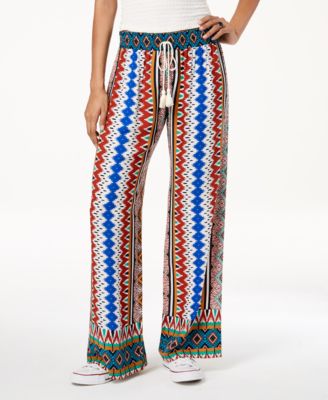 Be Bop Juniors' Printed Wide-Leg Pants 