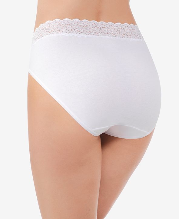 Vanity Fair Flattering Lace Cotton Stretch HiCut Brief Underwear 13395