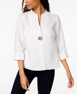 JM Collection Linen Single-Button Jacket, Created for Macy's - Macy's