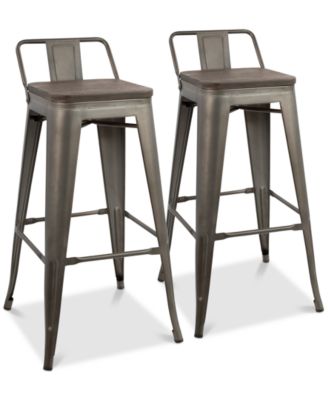 Lumisource - Oregon Bar Stool (Set of 2), Quick Ship