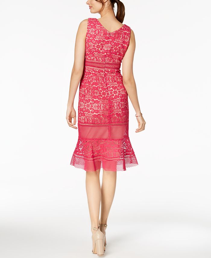 JAX Crochet Lace Ruffle-Hem Dress - Macy's