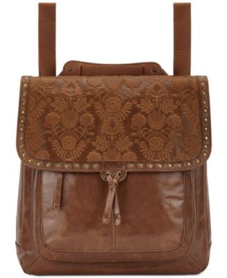 The Sak | Teak Leaf-Embossed Huntley Leather Backpack The Sak Reseda Dome Backpack Leather Teak Leaf Embossed NWT  main image 3