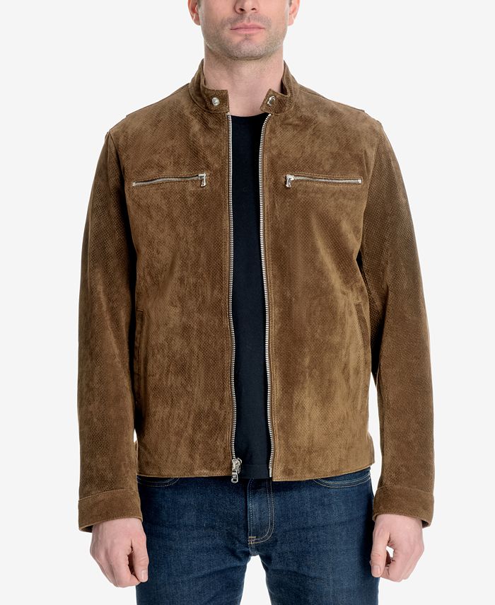 Michael Kors Men's Faux-Suede Moto Jacket & Reviews - Coats & Jackets - Men  - Macy's