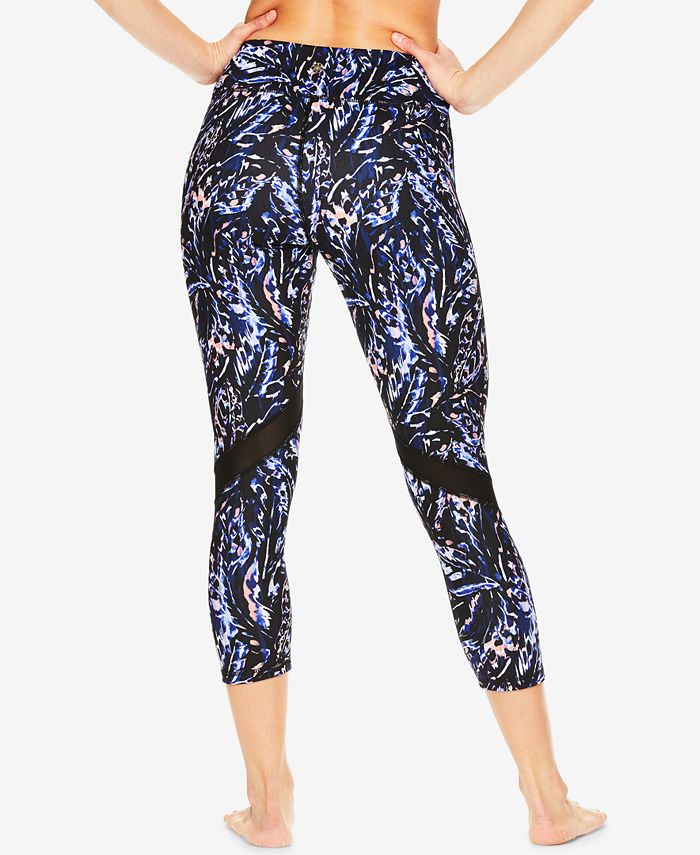 Gaiam Joelle Printed MeshTrimmed Capri Leggings Macy's