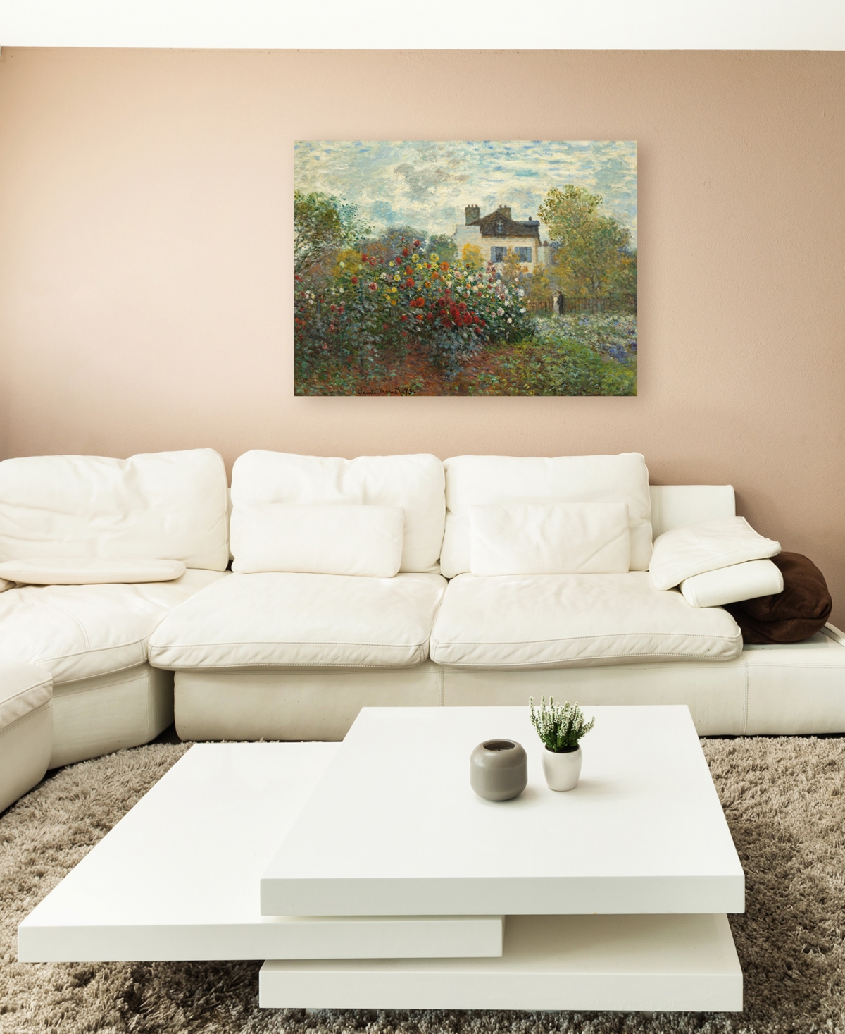 Claude Monet 'The Artist's Garden In Argenteuil' Large Canvas Wall Art, 35