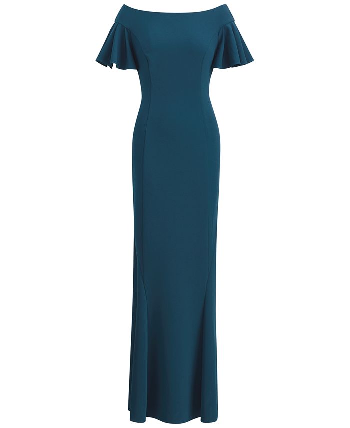 Lauren Ralph Lauren Flutter-Sleeve Fit & Flare Dress - Macy's