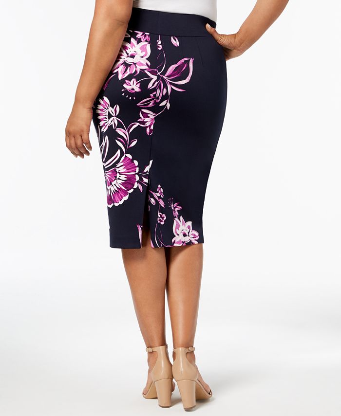 Alfani Plus Size Floral-Print Skirt, Created for Macy's - Macy's